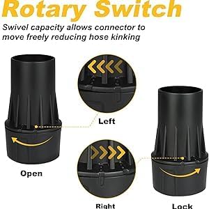 Miniatura 5 de Adaptador Universal de Conexión Rápida DWV9000 Compatible con Mangueras de 35mm, Extractores de Polvo, Lijadoras, Herramientas de Vacío y Cubiertas