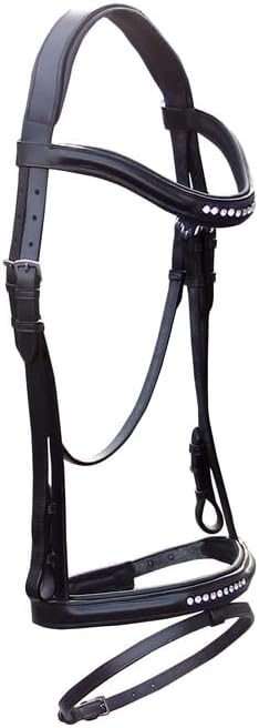 Leather Bridle for English Saddle Set | Plain Hunter Soft Padded Leather Bridle RSD Diamond Center Available in Black, Brown, London and Chestnut Color