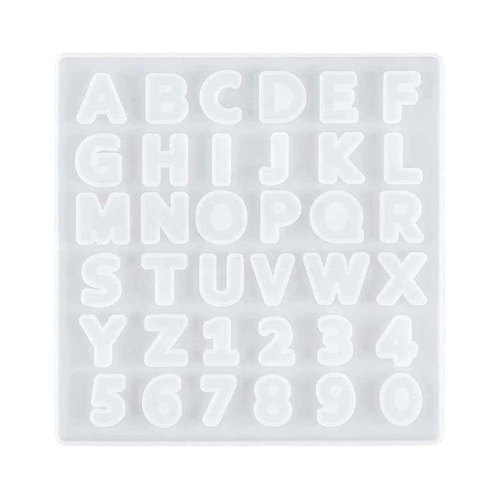 Resin Art Silicone Casting Mould Epoxy Mold Silicon Jewellery Moulds DIY Alphabet and Number Small Design | (Pack of 1)