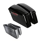 TCT-MOTORPARTS Complete Hard Saddlebags w/Black Latch Fit for Harley Touring Road King Street Electra Glide Ultra-Classic 2014-Later
