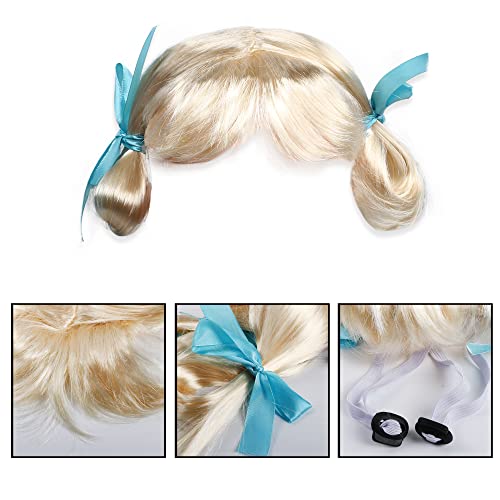 YAODHAOD Dog Wig, Funny Synthetic Wig, Puppy and Kitten Hair Costumes, Suitable for Small Cats and Dogs (Golden braid) - Image 2