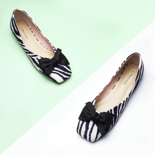 Image of C.Paravano Flats for Women | Ballet Flats | Square Toe | Dressy Casual Shoe