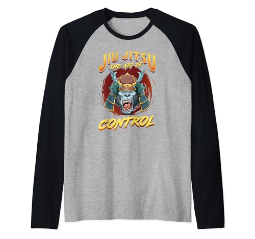 BJJ The Art Of Control - Grappling Jiu Jitsu Samurai Gorilla Camiseta Manga Raglan