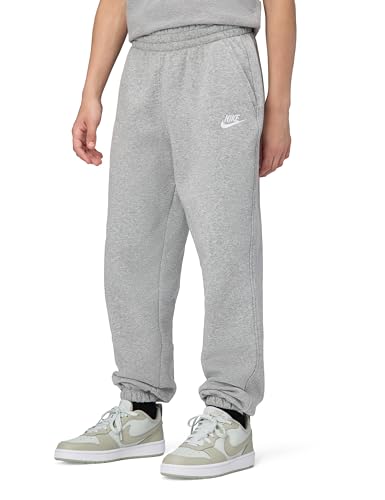 Nike Kids Sportswear Club Fleece Loose Pants Dark Grey Heather/Base Grey/White Large