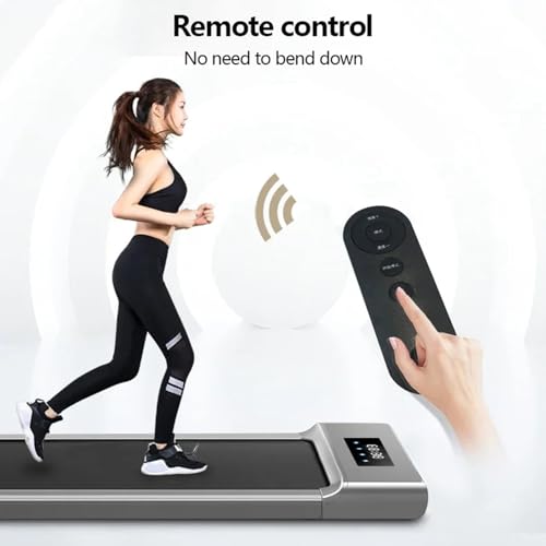 Image of 2 in 1 Under Desk Electric Treadmill Motorized Exercise Machine with Remote Control and LED Display, Walking Jogging Machine for Home /Office Use,Gray