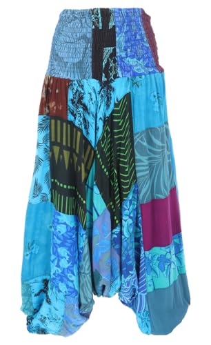 Pantalon hippie femme aladin patchwork fluide leger ete