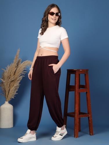 Image of UZARUS Women's Ultra-Soft Baggy Fit /Relaxed Fit Joggers with Side Pockets & Gripped Hem