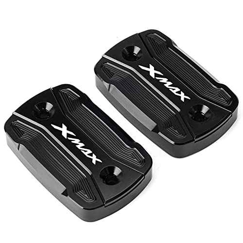 2 pièces couvercle de réservoir de liquide de frein de moto pour YAMAHA XMAX300 2022 XMAX 250 X-MAX 125 TECH MAX 2018-2021 (noir) Cover