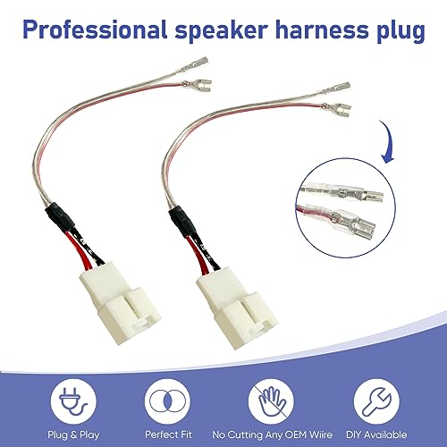 Image of Car Door Speaker Wiring Harness Replacement for 2011-2021 Ford F150 Escape Focus Mustang Mazda 2 3 6 CX5 Lincon Speaker Wire Adapter Connector Plug, 4PCS