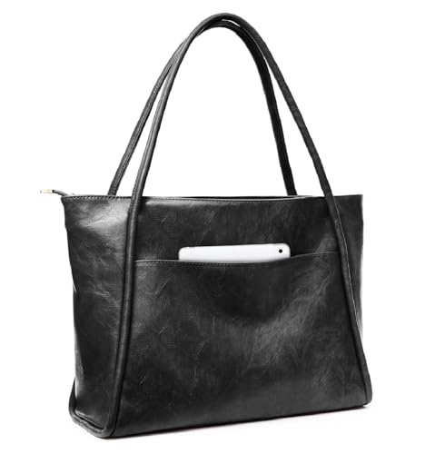 Image of Large Tote Bag for Women 16L Work Tote Purse with Zipper Vegan Leather Ladies Handbags