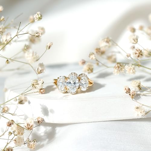 Certified Lab Grown Diamond 3 Stone Engagement Ring, Ef-Vs Quality, Oval Diamond Designer Ring For Women - Ready To Gift3