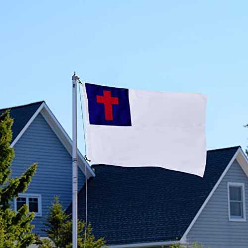 Bradford Christian Flag 3X5 Ft Outdoor Made In Usa, Embroidered Christian Church Flags For Christianity Easter Day Catholic, Heavy Duty Cross Jesus Flags With 2 Brass Grommets #TOP6