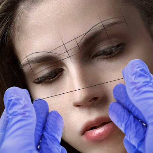 WANGCL 2 Stück Augenbrauen Schnüre Vorgefärbter Faden Microblading Brow Mapping String für Semi Permanent Augenbrauen Tattoo