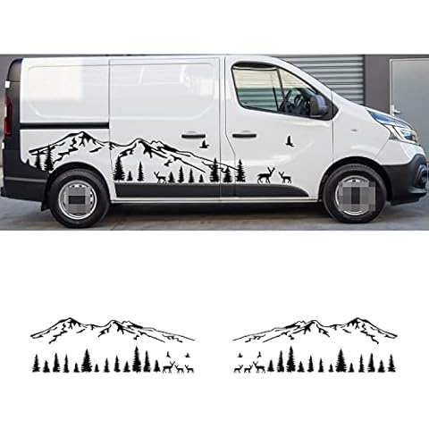 OceanAutos For R=enault Trafic 2 3 MK3 MK2 MK1, Car Door Side Stickers Tuning Camper Van Mountain Graphics Vinyl Film Decals Cover