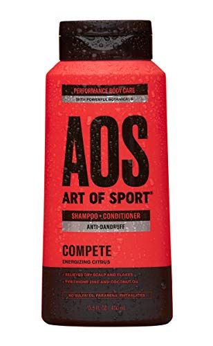 Art of Sport Anti Dandruff Shampoo and Conditioner for Men, Compete Scent, Dry Scalp Shampoo and Dandruff Treatment with Zinc Pyrithione, Coconut Oil and Aloe Vera, Sulfate Free, 13.5 fl oz