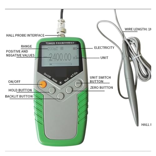 Medidor Gauss Digital Portátil NURII 5% Precisión miniatura 7
