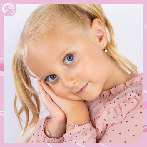 UNICORNJ Sterling Silver 925 Heart Earrings Leverback for Girls with Enamel2