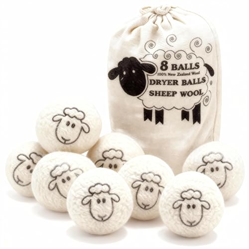 KNJOMZIE 8 Bolas de Lana para Secadora – 100% Naturales,...