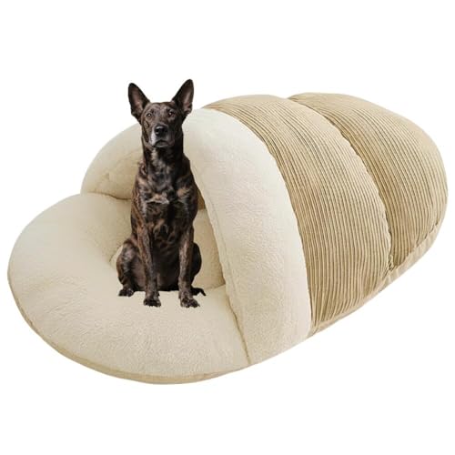 Lifetips 甲斐犬(Kai Ken) ペットベッド 犬猫兼用 冬用 寝袋型 ふわふわ クッション 保温 防寒 洗える 小型犬 中型犬 室内 おしゃれ 北欧風 ソファ ハウス 快眠グッズ 抱っこ感覚 多頭飼い対応 寝具 抗菌 防臭 速乾 低アレルゲン