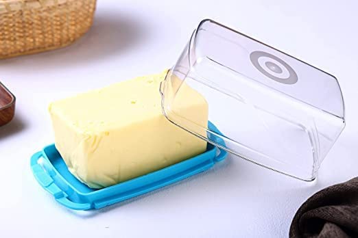 NOBILEA Butter Box with Lid | Plastic Butter Dish Keeper Holder Container for Kitchen Fridge Dining | Butter Dish Serving Set, 500 ml (Multicolored) 1