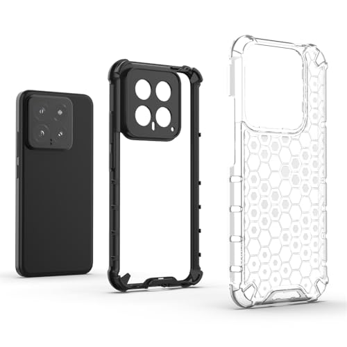 Image of Lustree for Back Cover Shockproof Honeycomb Hard PC Back Cover for Xiaomi 14 -Transparent