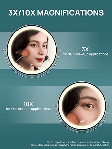 OMIRO 3X/10X Magnifying Makeup Mirror with Light - Image 2
