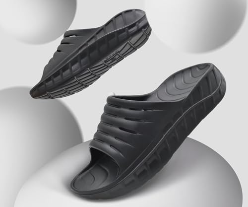 Image of GPOS Mens Sport Recovery Sandals Plantar Fasciitis Thick Cushion Slides Sandals Lightweight Comfort Orthotic Slippers