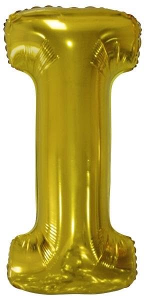 Amscan 9909584 9909584 - Pallone in lamina con lettera I SuperShape, colore: Oro
