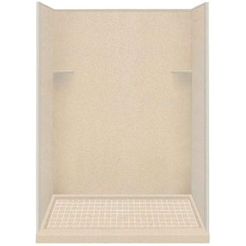 Transolid RKWF6067-67 Remodel Solid Surface Alcove Shower Kit, 60" x 36" x 75", Matrix Khaki