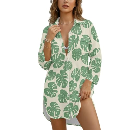 Cache-maillot boutonné femme manches longues pour cacher les rondeurs