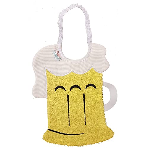 Zigozago - Bavoir pour bébé fait à la main en forme de Chope de bière - Bavoir avec élastique ; Taille: Unique Cover