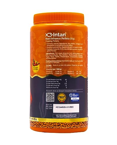 Image of Intan Red Enhance Pellets (Big 2.5mm Floating) | 460gm - Highly Nutritious Ornamental Fish Food for Parrotfish & Red Coloured Fish | Growel Feeds