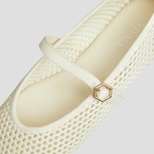 Image of VIVAIA Nelly Women's Mary Jane Flats Comfortable Almond Toe Ballet Flat Shoe Lightweight Soft Versatility Dress Shoes