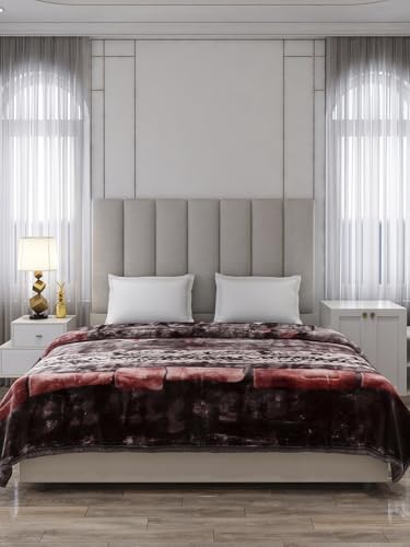 Image of Monte Carlo Double Bed Heavy Winter Blanket Moon Valley 2 Ply Box Pack 870 GSM | 4.5 KG, (240x220 CM), Coffee Brown