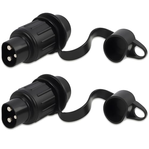 2 Piezas 3 Pines 12V Conectores de Remolque, Conector Impermeable para Tractor, Camión, Coche, Vehículos Agrícolas, Compatible Estándares Europeos, 3 Pines Adaptador Enchufe Remolque