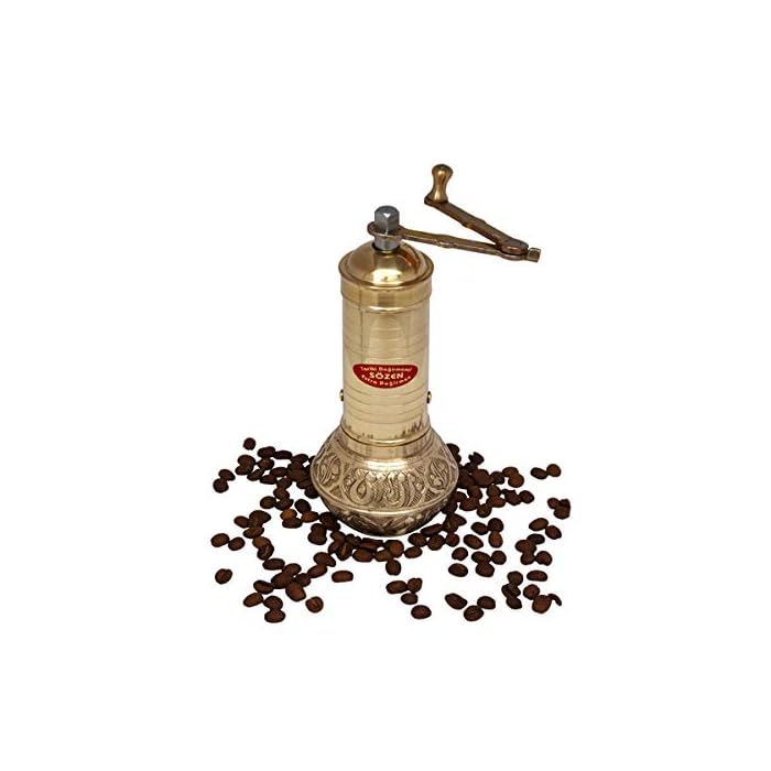 Buy 7.6" Handmade Manual Brass Coffee Mill Grinder Sozen, Portable