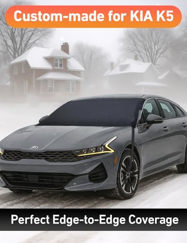 Image of EcoNour Car Snow Cover Compatible for Kia K5 | Windshield Cover for Ice and Snow with S-Hook Straps | Heavy-Duty 600D Oxford Winter Car Cover, Waterproof & Anti-Slip