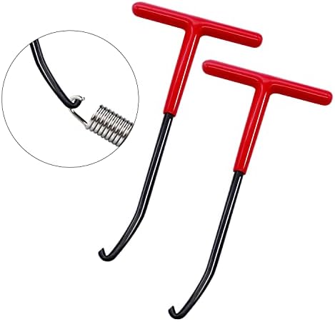 Aienxn 2PCS Motorcycle Exhaust Spring Hooks T Shaped Handle Spring Puller Tool Snowmobile Spring Puller Removal Tool for Motorcycle(Red) K1-013-R