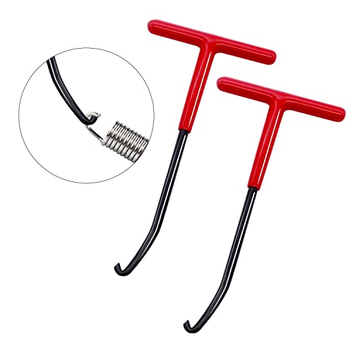 Aienxn 2Pcs Motorcycle Exhaust Spring Hooks T Shaped Handle Spring Puller Tool Snowmobile Spring Puller Removal Tool For Motorcycle(Red) K1-013-R #TOP5