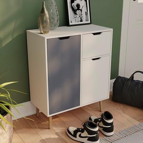 Vida Designs Grey & White Sideboard Cabinet Cover
