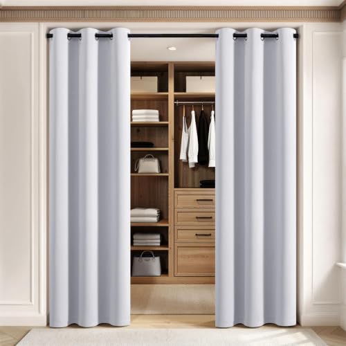Image of MIULEE Closet Curtain for Open Closet Without Door Grommet Top 34x80 Inches | Covers Closet, Privacy Curtains for Room Divider, Sun /Light Blocking, Quality Fabric, Doorway