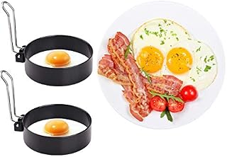Egg Ring, Stainless Steel Omelet Mold, Round Egg Pancake Maker Mold, 2 Pcs