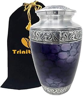 Mediterranean Mystic Blue Cremation Urn -100% Handcrafted Moonstone Blue Funeral Urn - Large