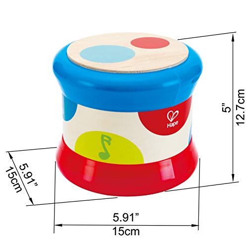 Hape Baby Drum | Colorful Rolling Drum Musical Instrument Toy for Toddlers, Rhythm & Sound Learning, Battery Powered (E0333) by Hape - Image 4