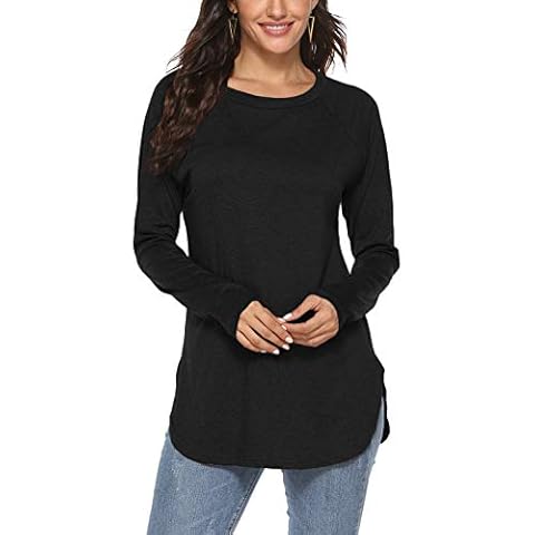 Women's Raglan Long Sleeve Tunic Tops Cover