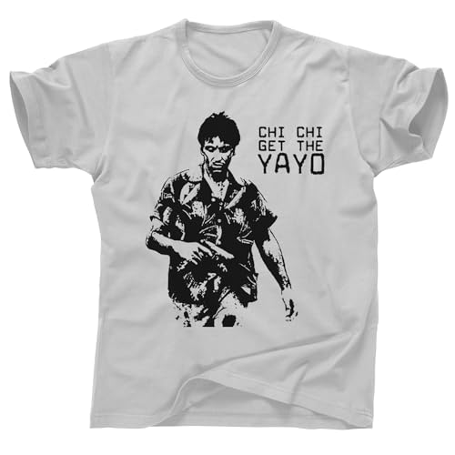 Chi Chi Get the Yayo Shirt – 80s Miami Outlaw Throwback Tee for Legends of the Coast (L, Chi Chi Light Grey)