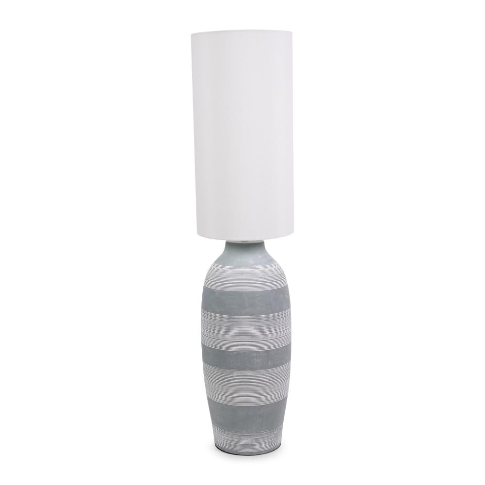 Brightech Squiggle Floor 62.13 In. Classic Black Contemporary Ambient Standing Column Floor Lamp With Ivory Fabric Empire Shade FL-SQGL-BLK - The Home Depot - View #3