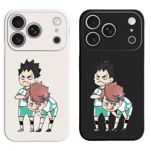 KEYTON ハイキュー スマホケース iPhone17用ケース シリコン 軟殻 青葉城西 及川徹 日向翔陽 レンズ保護 軽量 薄型 摩損防止 脱着簡単 おしゃれ 贈り物 クリスマス ハロウィン 新年 17多機種対応 (iphone 17用,B)