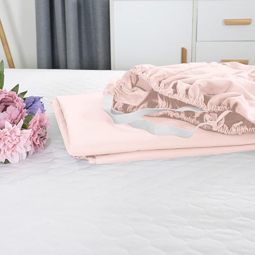 Drap-housse simple rose drap de lit double grand bonnet 50 cm confortable - 6