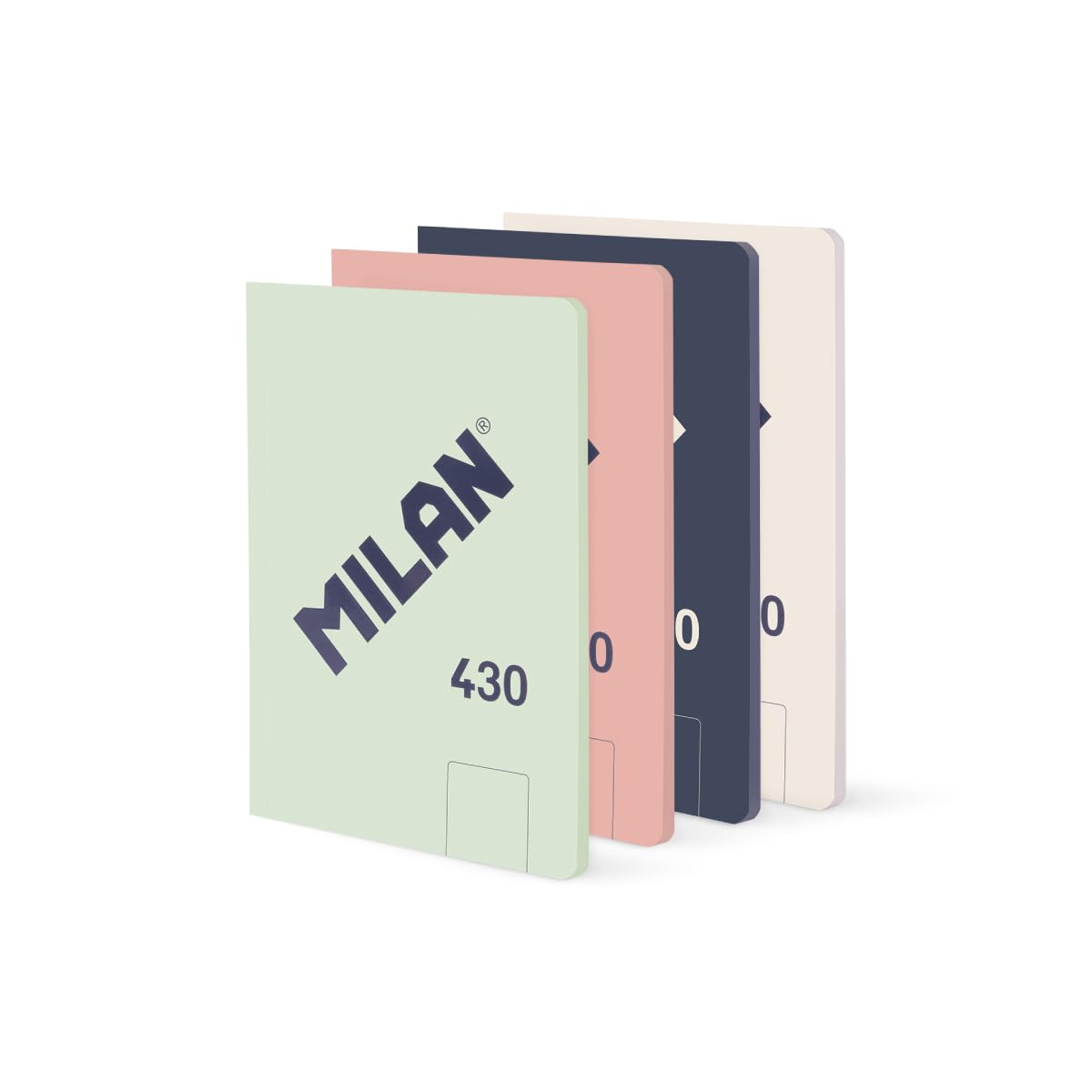 MILAN Pack of 4 A5 Glued Notebooks, 48 White Sheets, 95 g/m², Collection 430 Since 1918